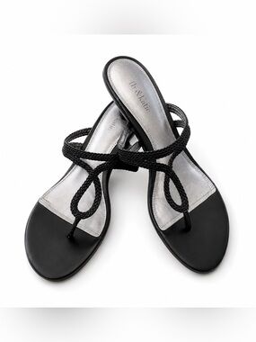 Kelly & Katie Black Braided Strap Sandal-Size 10